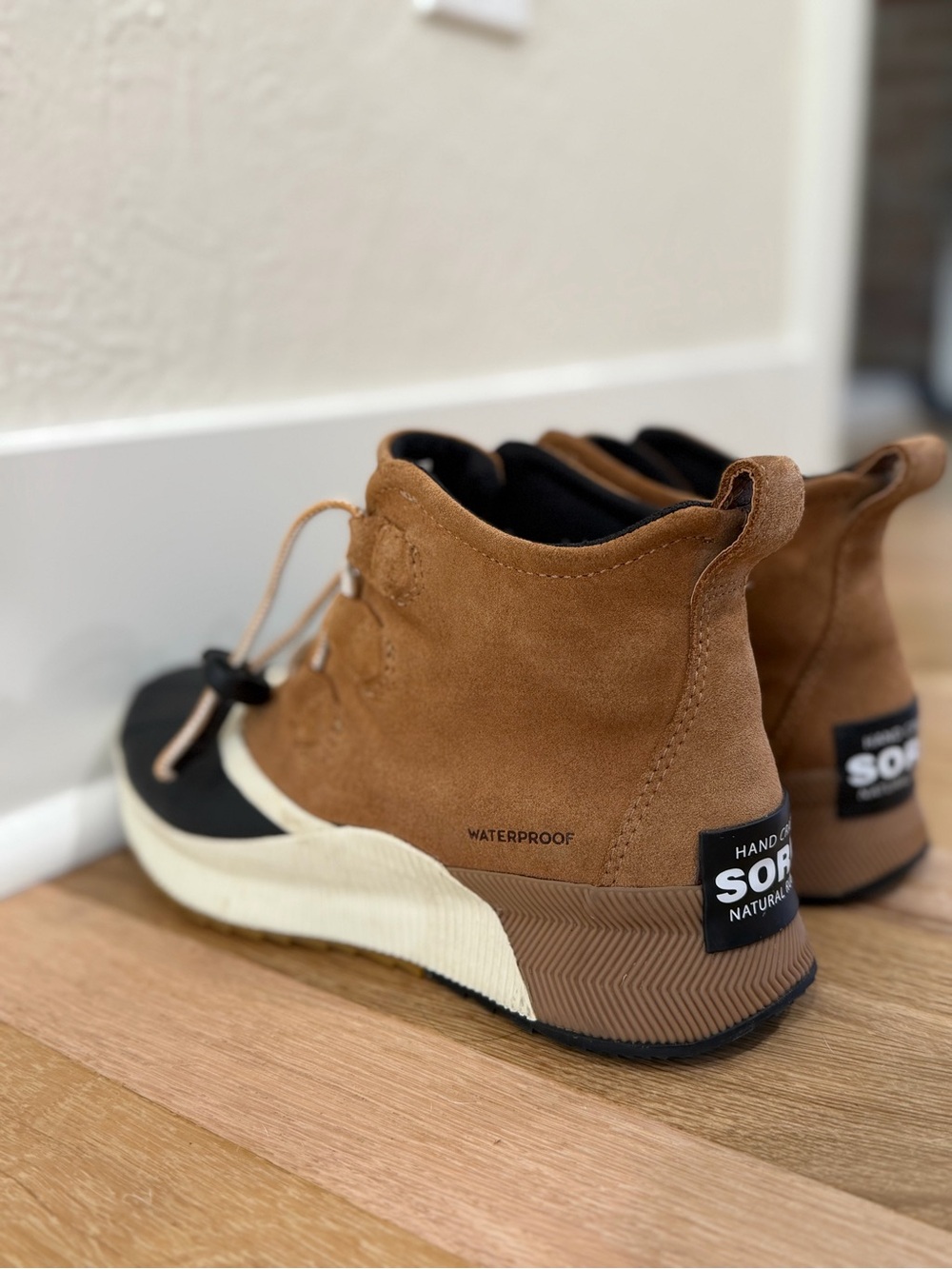 Sorel Brown and Black Waterproof Suede Lace-Up Boots